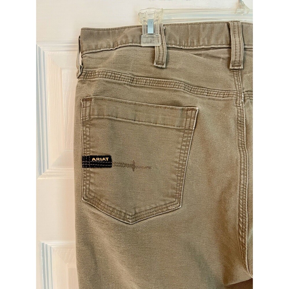 Ariat Rebar M5 Work Pants Mens 36x34 Field Khaki DuraStretch Straight 10051859